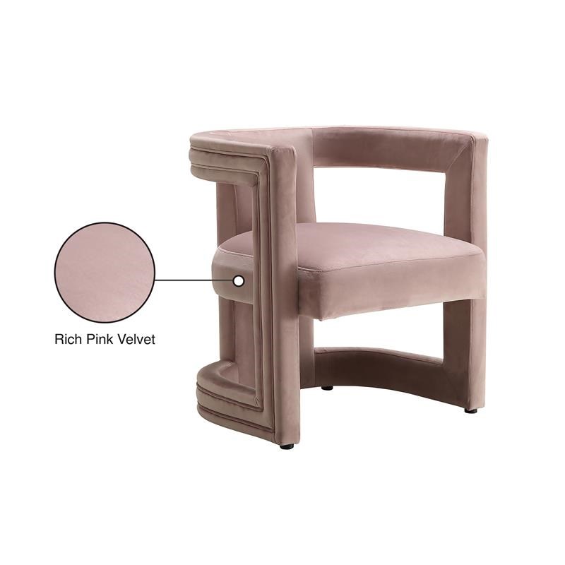 Meridian Furniture Blair Pink Velvet Accent Chair