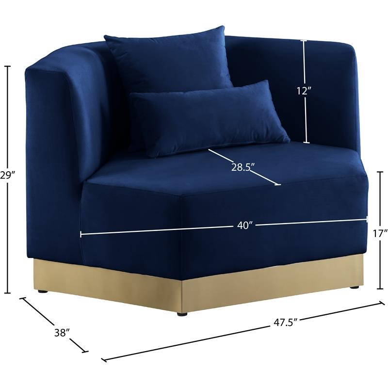 Meridian Furniture Marquis Navy Velvet Chair