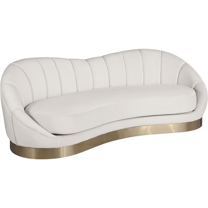 Meridian Furniture Shelly Cream Velvet Sofa