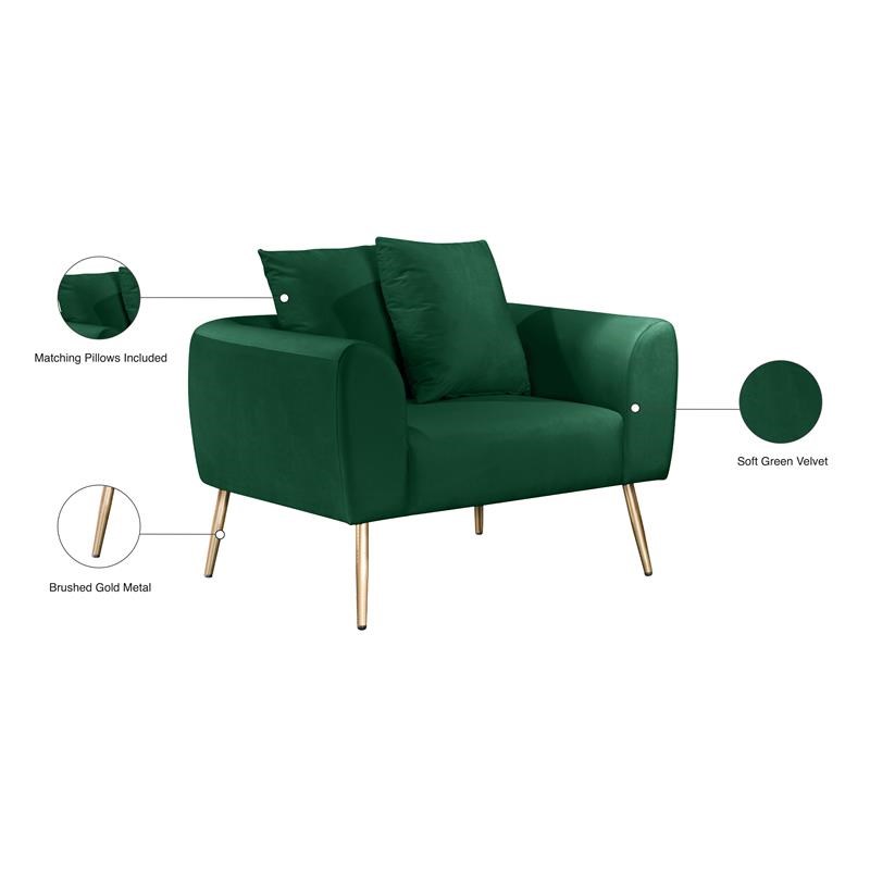 Meridian Furniture Quinn Green Velvet Chair