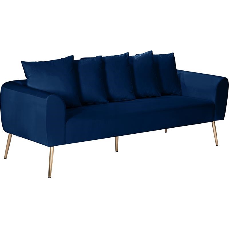 Meridian Furniture Quinn Navy Velvet Sofa