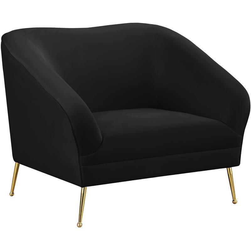 Contemporary Black Velvet Chair