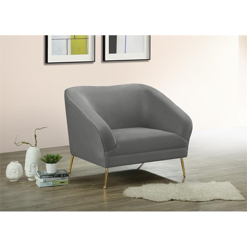 Contemporary Gray Velvet Chair