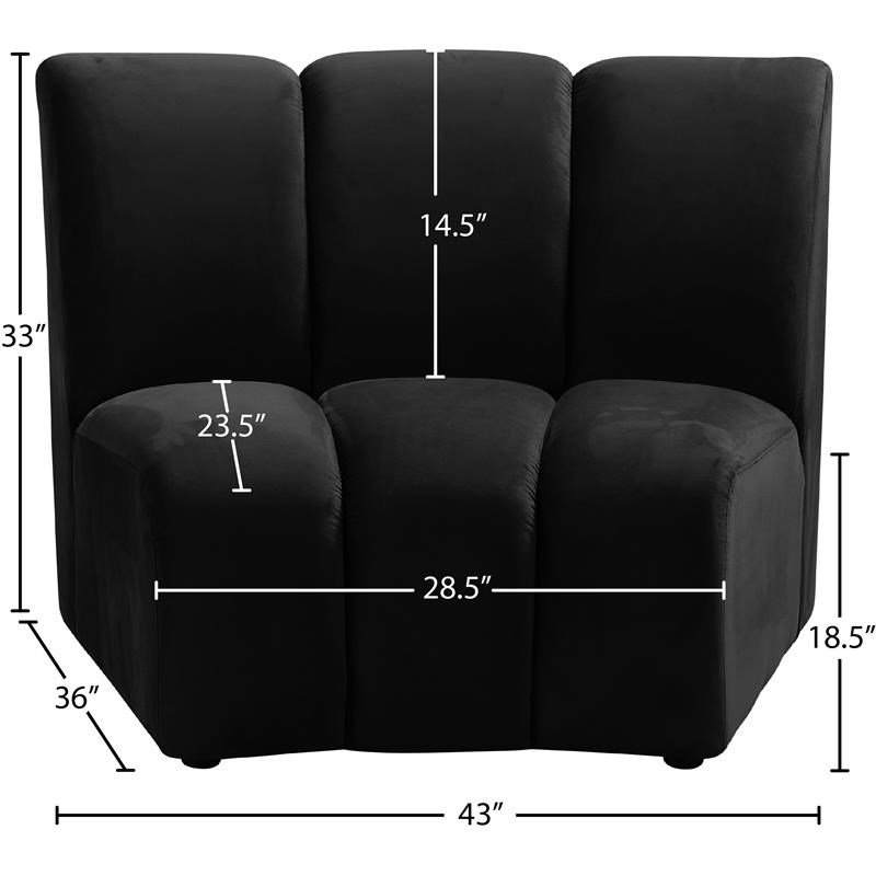 Meridian Furniture Infinity Black Velvet Modular Chair