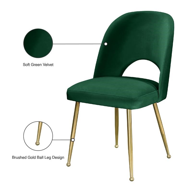 Meridian Furniture Logan Green Velvet Dining Chair (Set of 2)