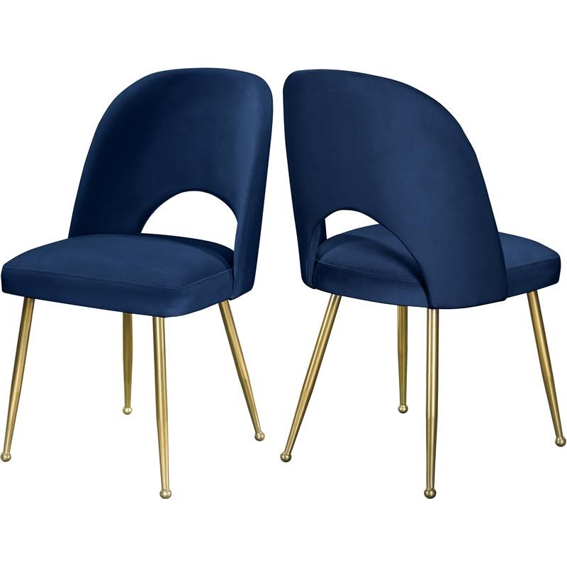 Meridian Furniture Logan Navy Velvet Dining Chair (Set of 2)