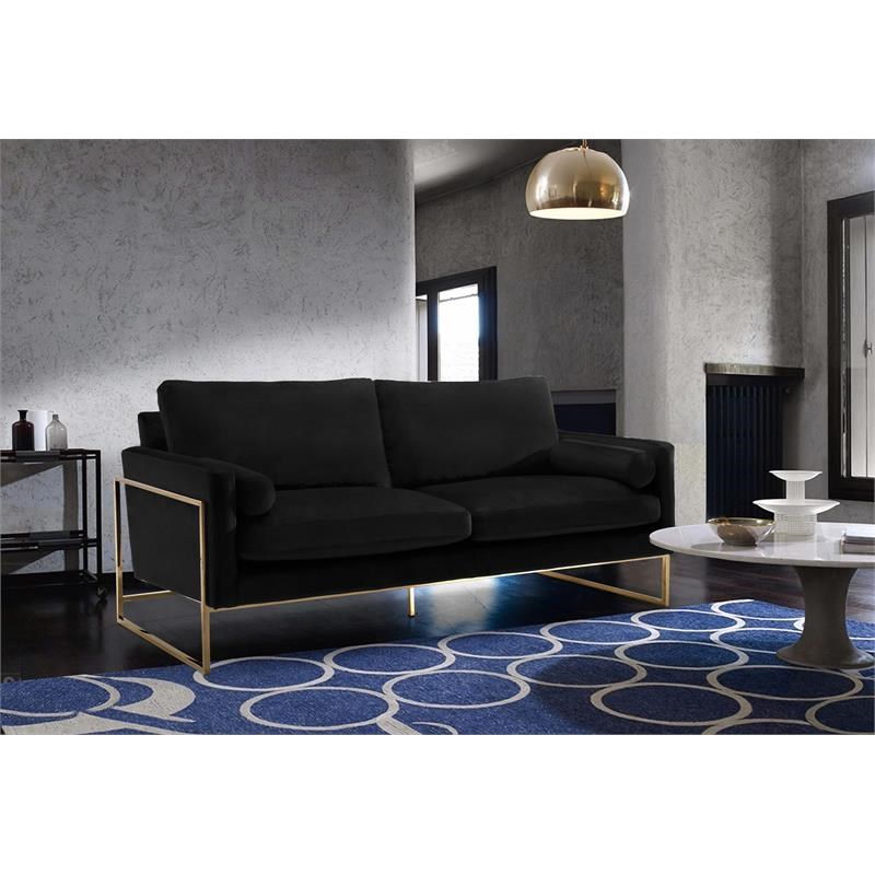 Meridian Furniture Mila Black Velvet Sofa