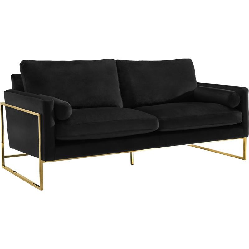 Meridian Furniture Mila Black Velvet Sofa