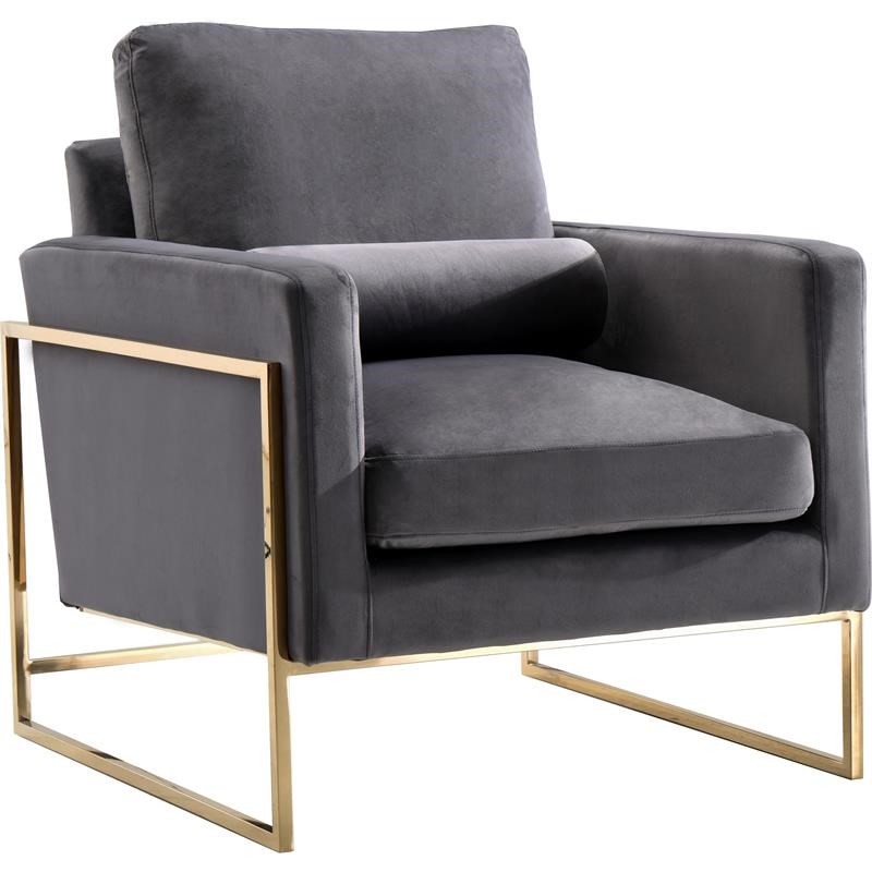 Meridian Furniture Mila Gray Velvet Chair
