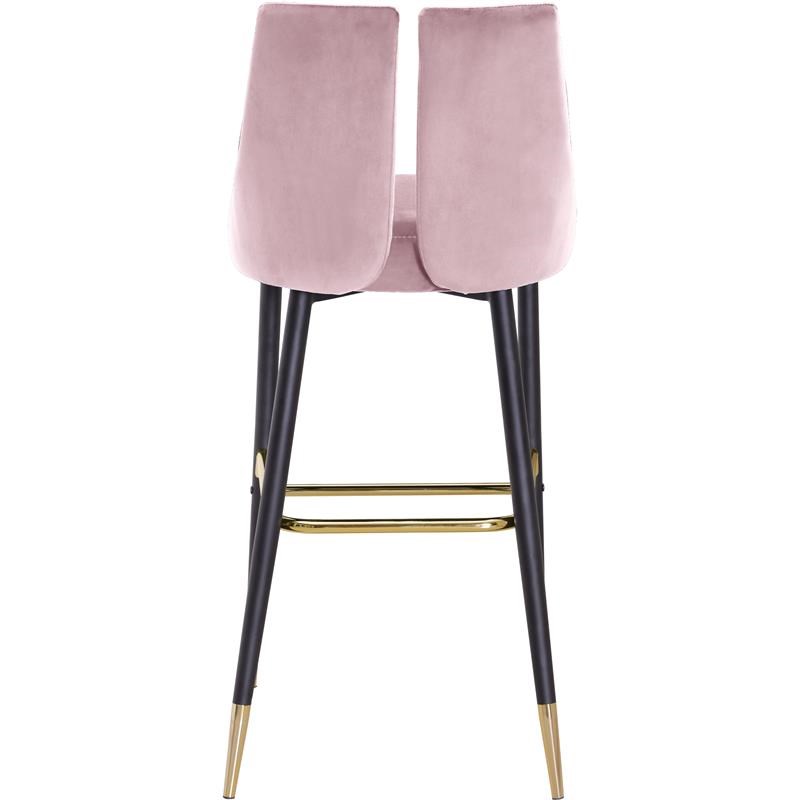 Meridian Furniture Sleek Pink Velvet Stool (Set of 2)