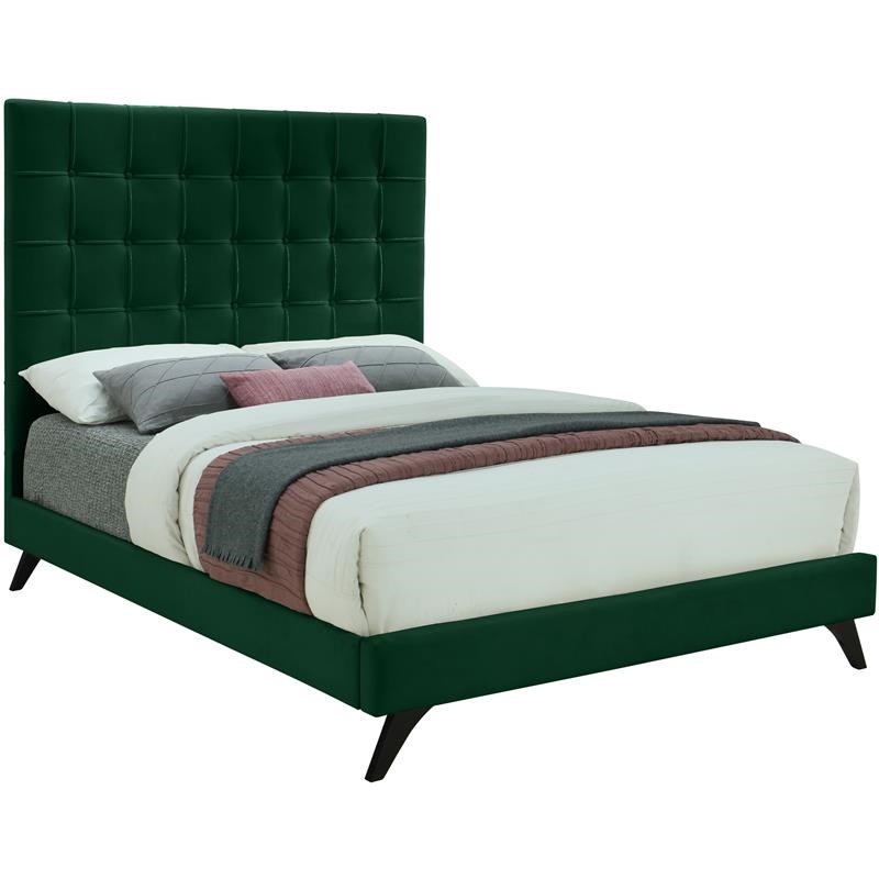 Meridian Furniture Elly Green Velvet Full Bed