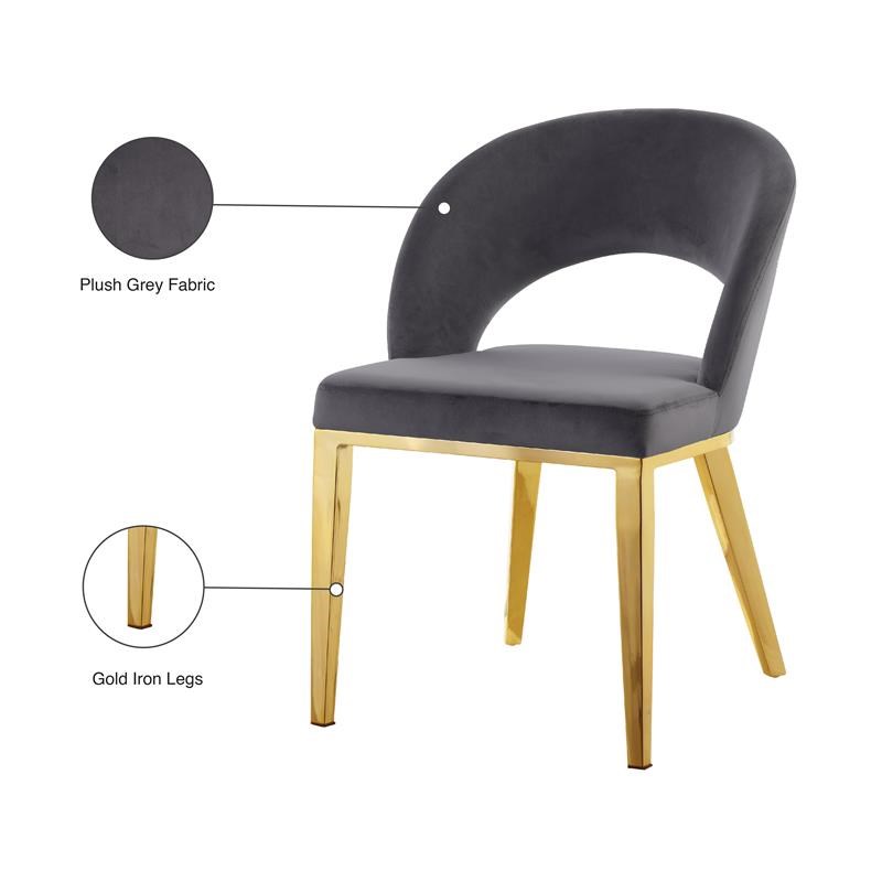 Meridian Furniture Roberto Gray Velvet Dining Chair