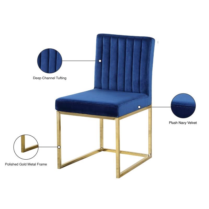 Meridian Furniture Giselle Navy Velvet Dining Chair (Set of 2)