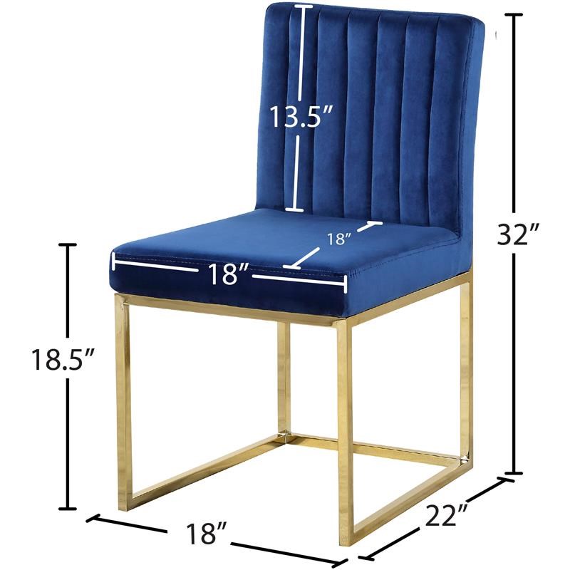 Meridian Furniture Giselle Navy Velvet Dining Chair (Set of 2)