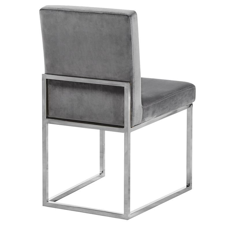 Meridian Furniture Giselle Gray Velvet Dining Chair (Set of 2)
