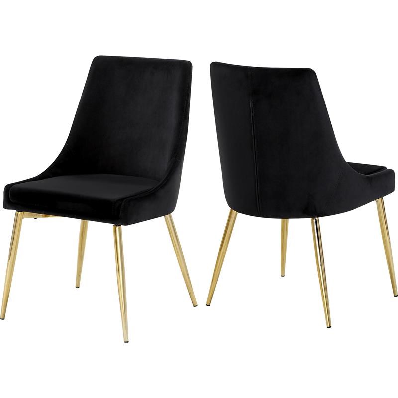 Meridian Furniture Karina Black Velvet Dining Chair (Set of 2)