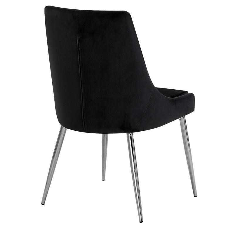 Meridian Furniture Karina Black Velvet Dining Chair (Set of 2)