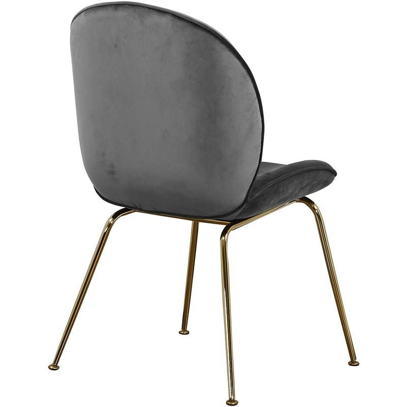 Meridian Furniture Paris Gray Velvet Dining Chair (Set of 2)
