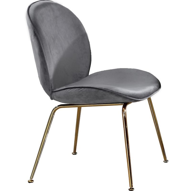 Meridian Furniture Paris Gray Velvet Dining Chair (Set of 2)