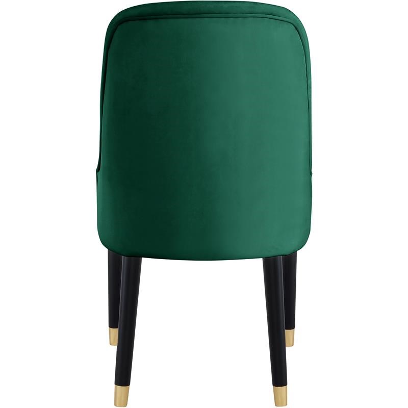 Meridian Furniture Omni Green Velvet Dining Chair with Black Legs (Set of 2)