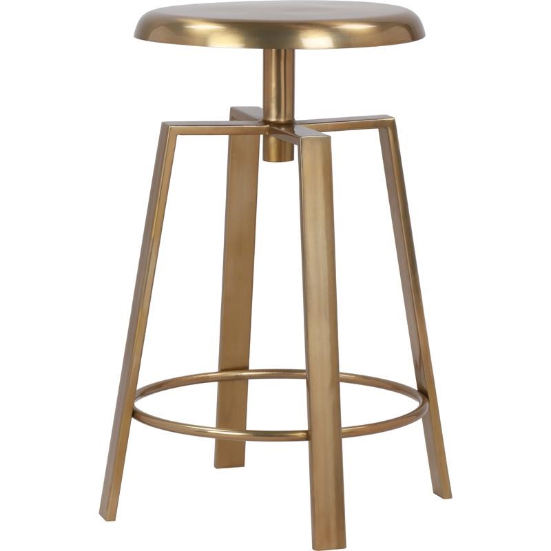Meridian Furniture Lang Gold Iron Adjustable Counter and Bar Stool