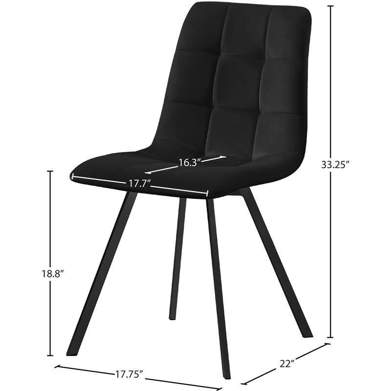 Meridian Furniture Annie Black Velvet Dining Chair (Set of 2)