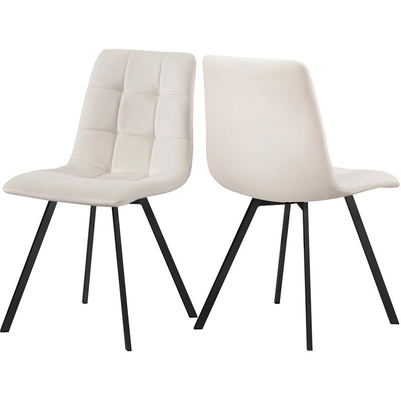 Meridian Furniture Annie Cream Velvet Dining Chair (Set of 2)