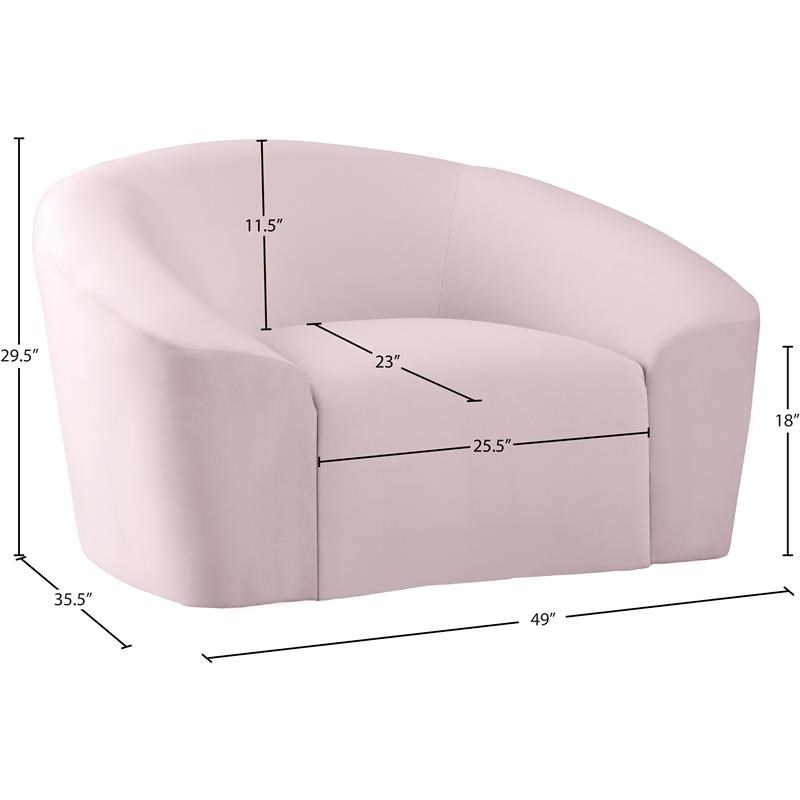 Meridian Furniture Riley Pink Velvet Chair