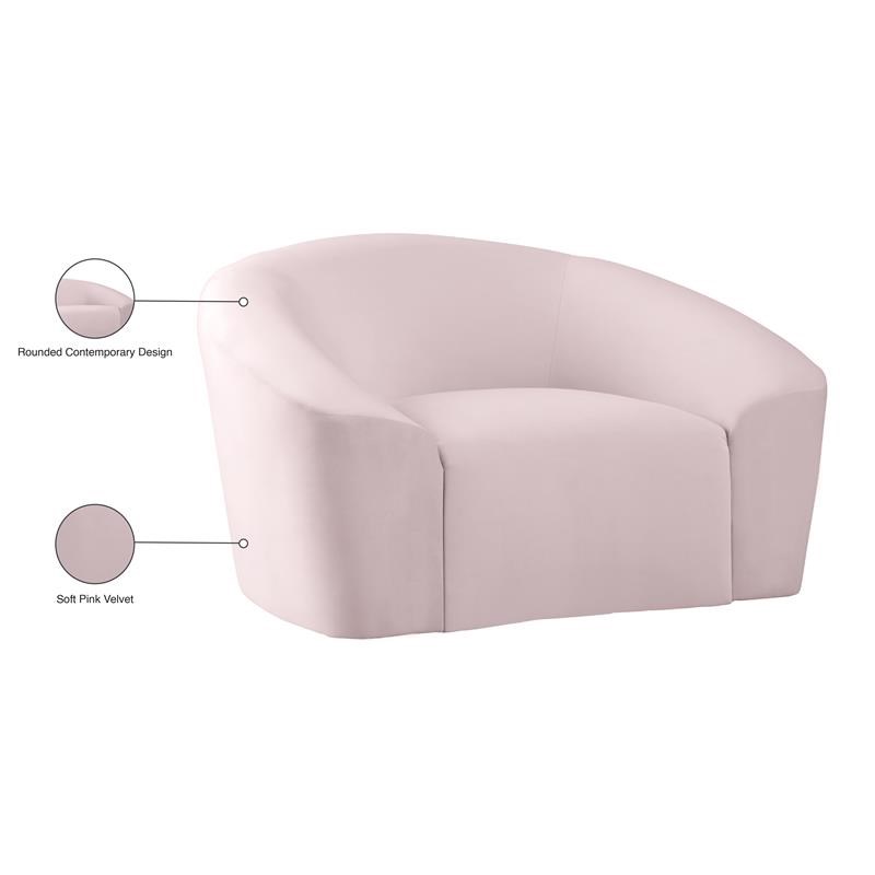 Meridian Furniture Riley Pink Velvet Chair