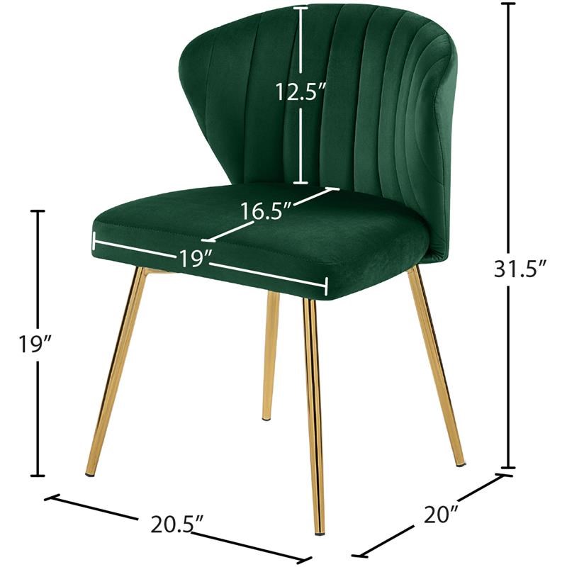 Meridian Furniture Finley Green Velvet Dining Chair (Set of 2)