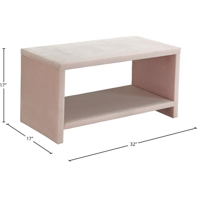 Meridian Furniture Cleo Pink Velvet Nightstand