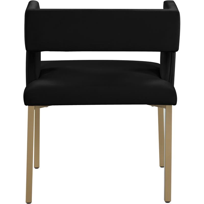 Meridian Furniture Caleb Black Velvet Dining Chair (Set of 2) Homesquare