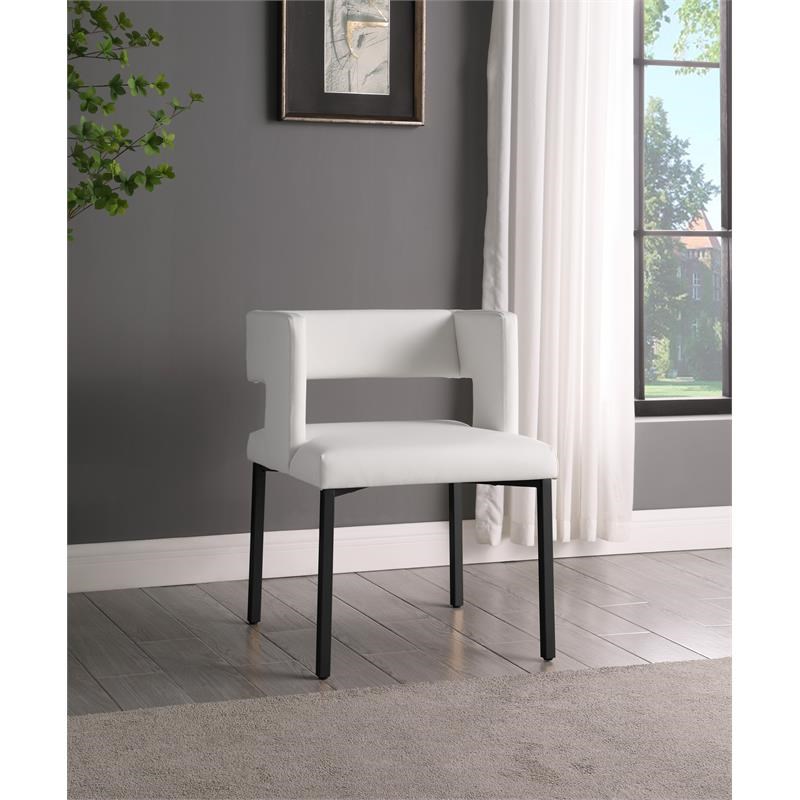 Meridian Furniture Caleb White Faux Leather Dining Chair (Set of 2)