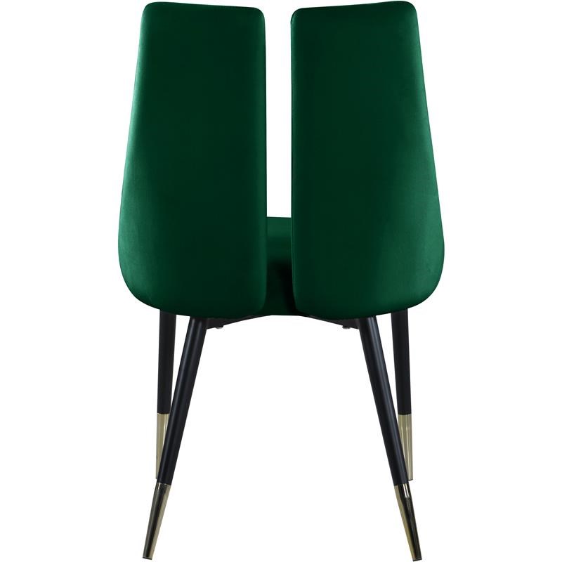 Meridian Furniture Sleek Green Velvet Dining Chair (Set of 2)