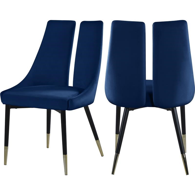 Meridian Furniture Sleek Navy Velvet Dining Chair (Set of 2)