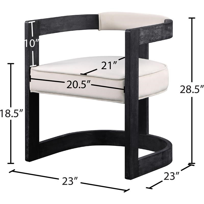 Meridian Furniture Regency Cream Velvet Upholstered Dining Chair