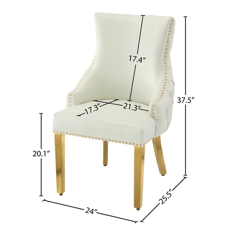Meridian Furniture Tuft White Faux Leather Dining Chair (Set of 2)