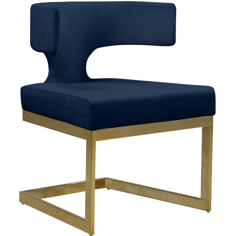 Meridian Furniture Alexandra Navy Velvet Dining Chair