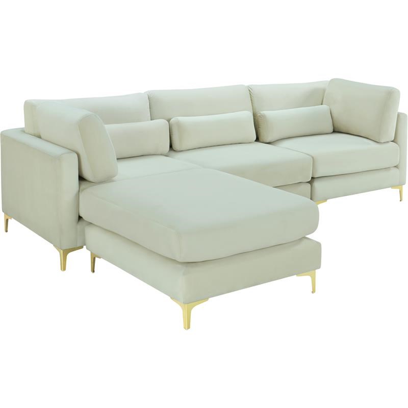 Meridian Furniture Julia Cream Velvet Modular Sectional