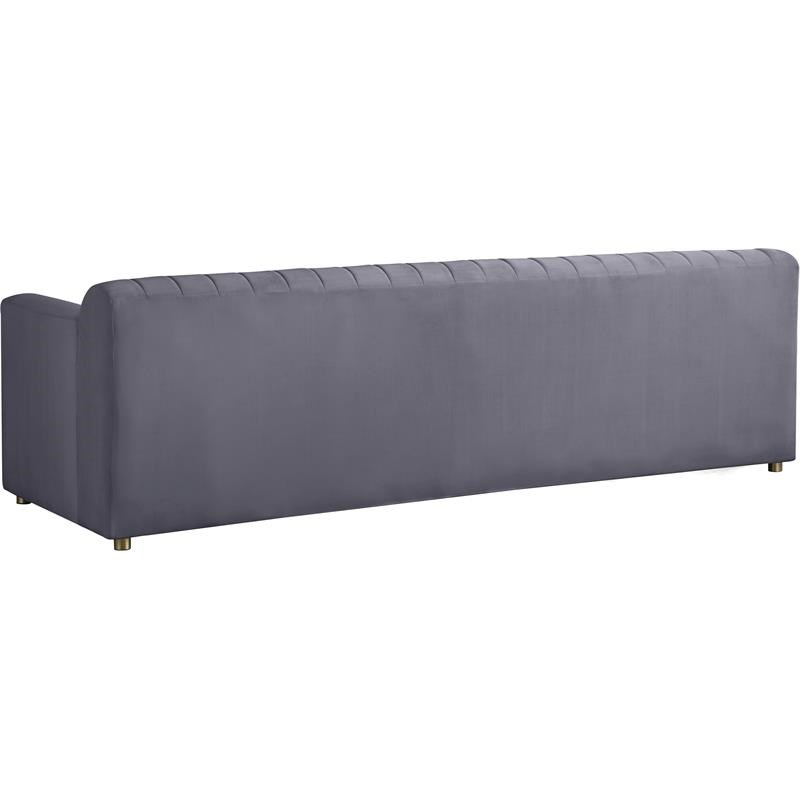 Meridian Furniture Naya Gray Velvet Sofa