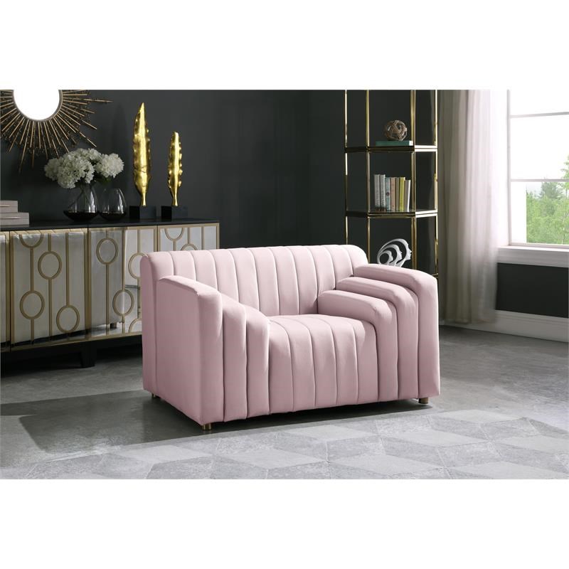Meridian Furniture Naya Pink Velvet Chair