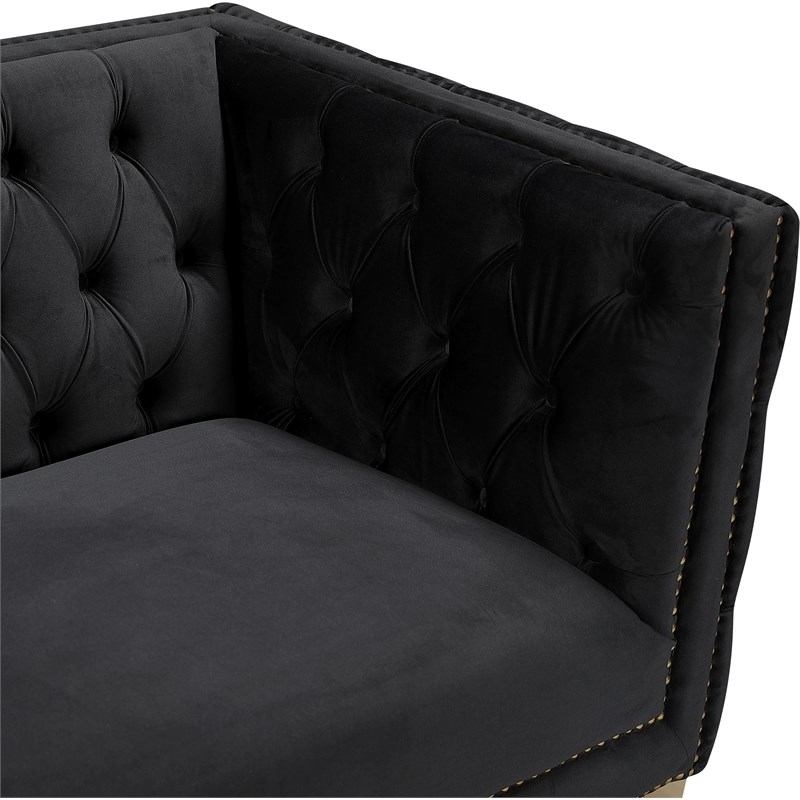 Meridian Furniture Michelle Black Velvet Chair