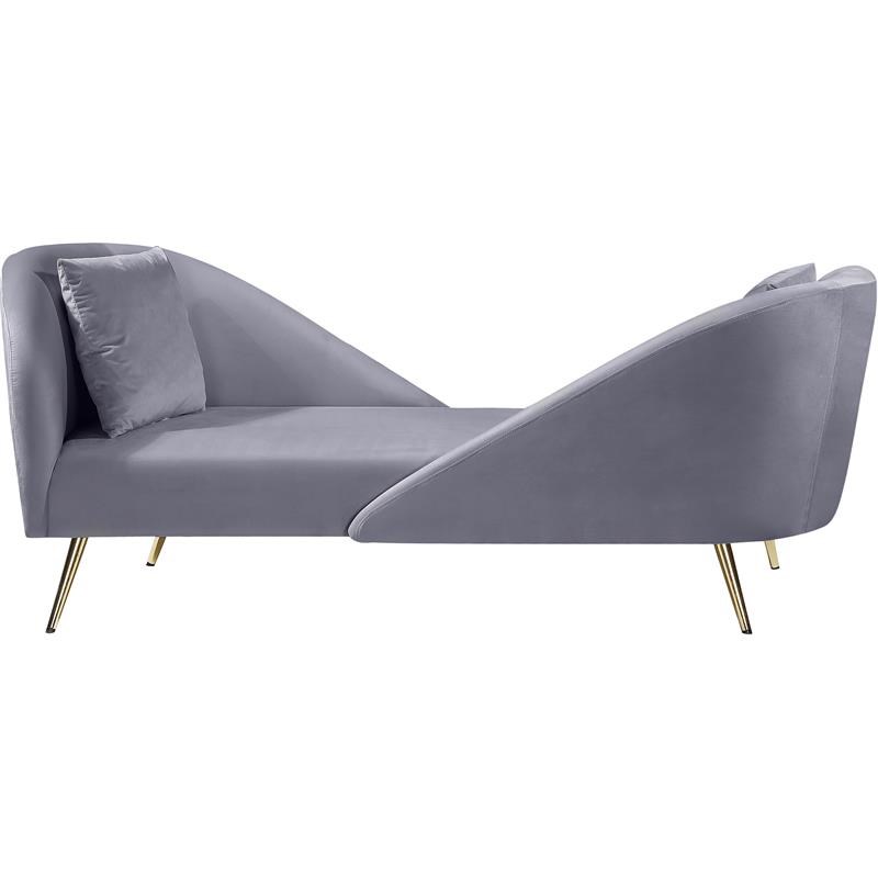 Meridian Furniture Nolan Gray Velvet Chaise