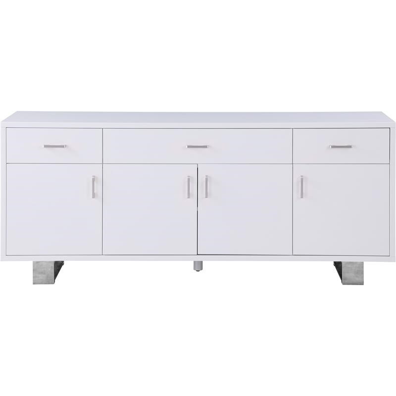 Meridian Furniture Excel Rich White Lacquer Sideboard/Buffet
