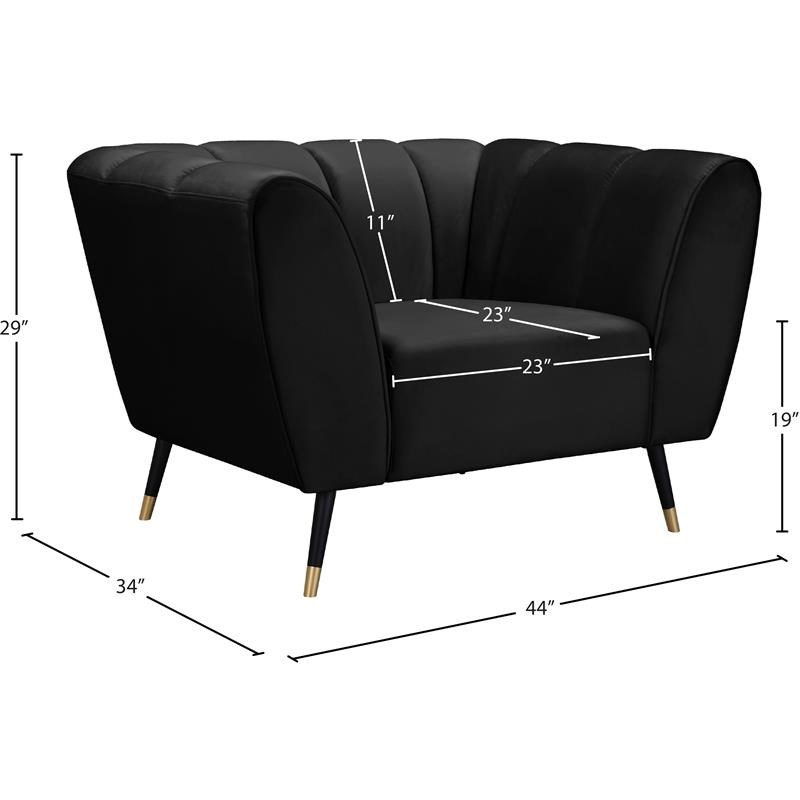 Meridian Furniture Beaumont Black Velvet Chair