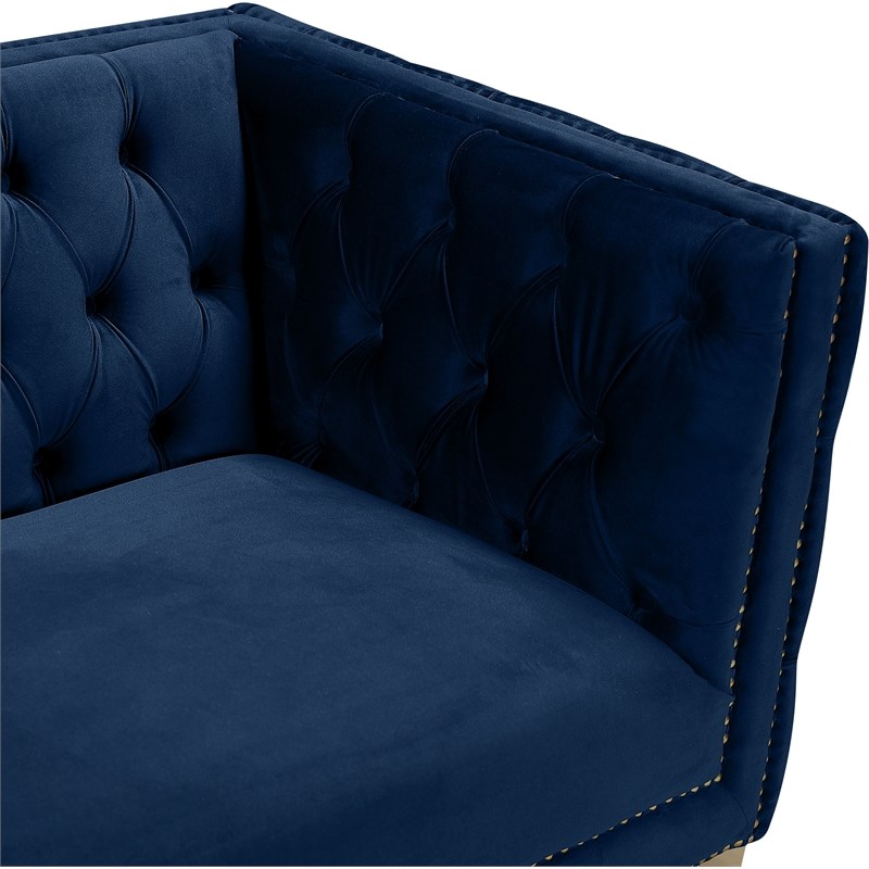 Meridian Furniture Michelle Navy Velvet Sofa