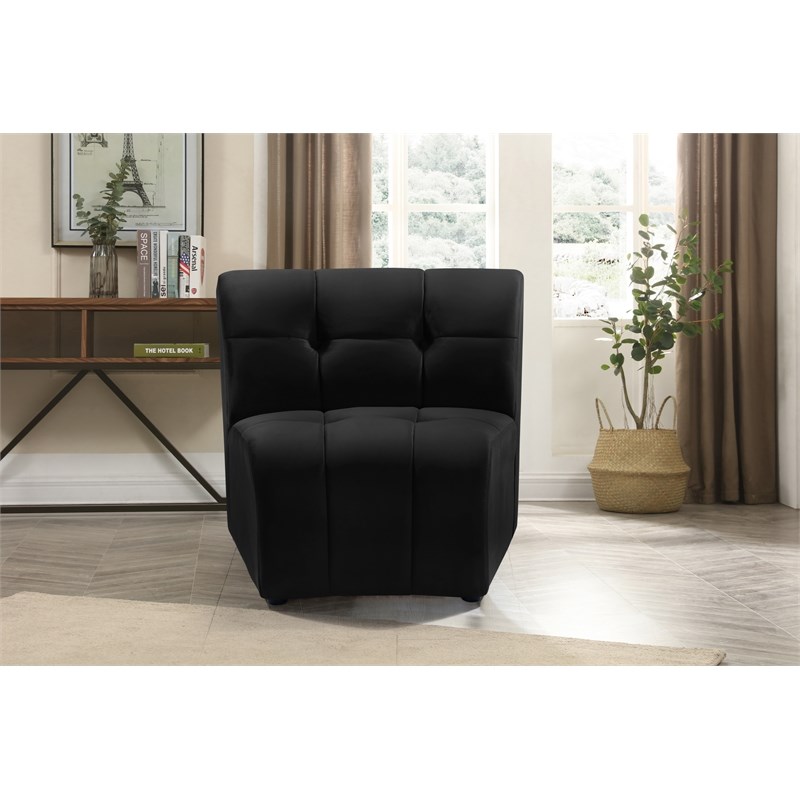 Meridian Furniture Limitless Black Velvet Modular Chair