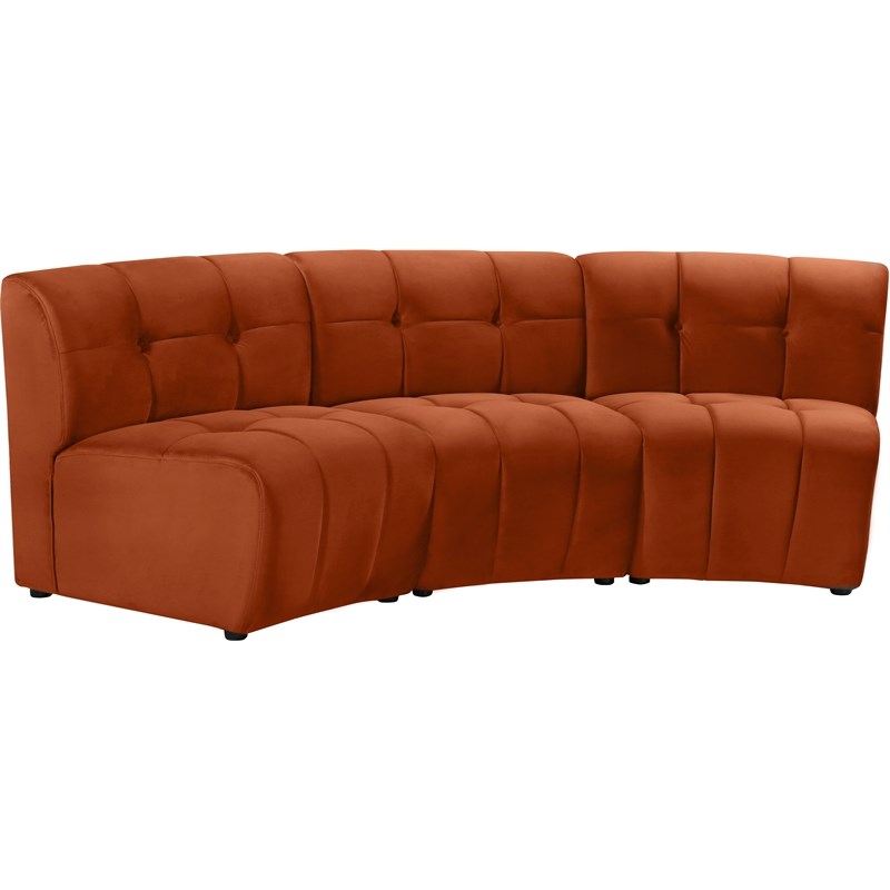 Meridian Furniture Limitless Cognac Velvet Modular Sofa