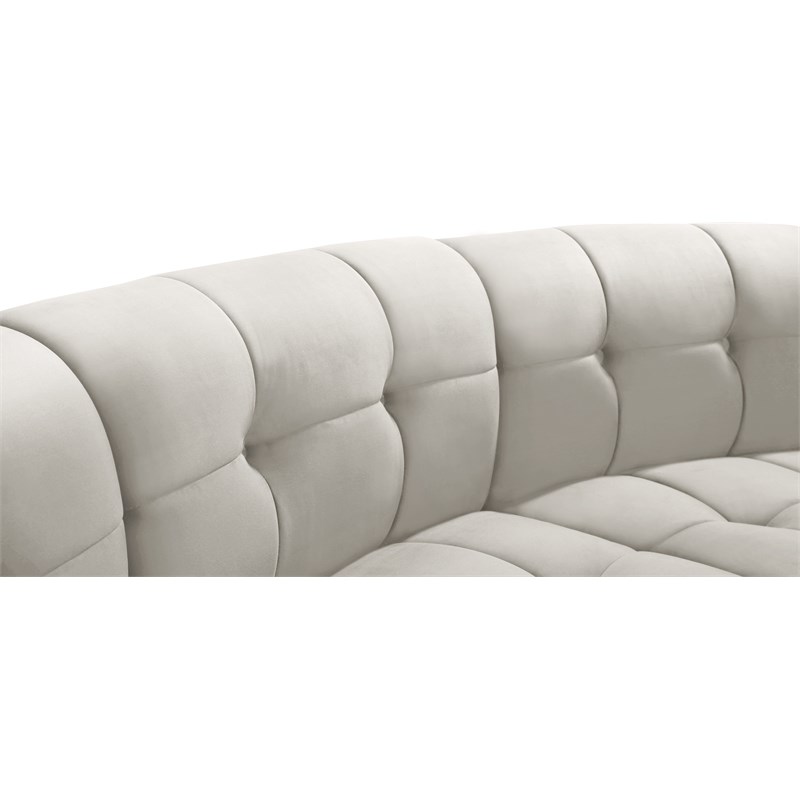 Meridian Furniture Limitless Cream Velvet Modular 11 Piece Sectional
