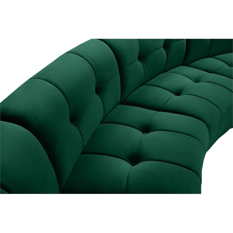 Meridian Furniture Limitless Green Velvet Modular 15 Piece Sectional